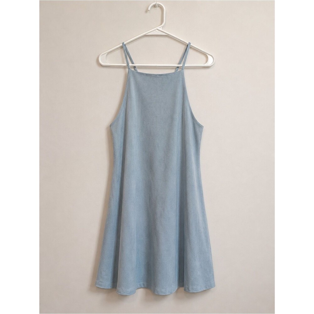 NEW Faux Suede Lightweight Blue Wishlist Brand Boutique Sleeveless size Large - Picture 3 of 6